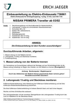 Einbauanleitung zu Elektro-Einbausatz 736661 NISSAN PRIMERA