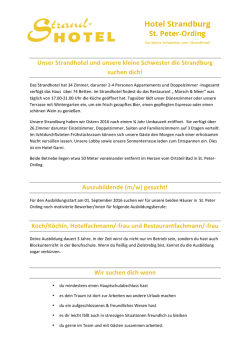 Jobs - Hotel Strandburg St. Peter