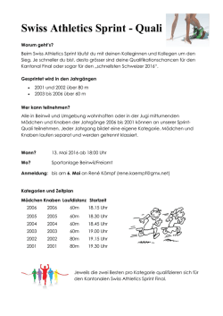 Swiss Athletics Sprint - Quali