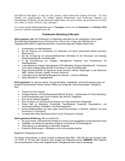 Praktikant/in Marketing (6 Monate)