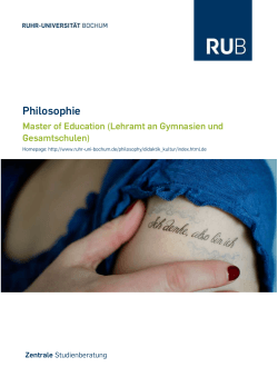 Philosophie - Ruhr-Universität Bochum