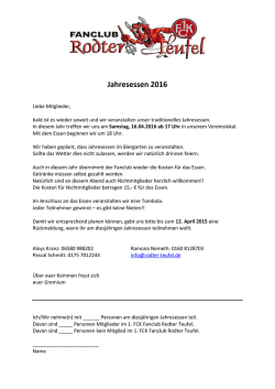 Jahresessen 2016 - FCK Fanclub Rodter