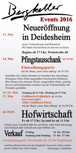 Flyer2016 - Weingut & Destillerie Bergkeller