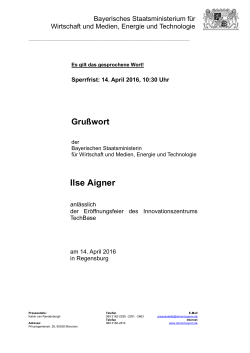 Ilse Aigner - Bayerisches Staatsministerium für Wirtschaft und