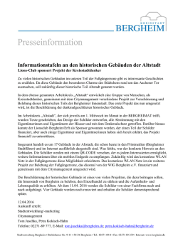 Informationstafeln an den historischen Geb&auml;uden der