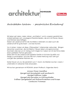 PDF – Anmeldeformular, Menü & Einladung - architektur