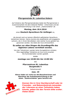 ehrensache - Pfarreiengemeinschaft Ochtendung