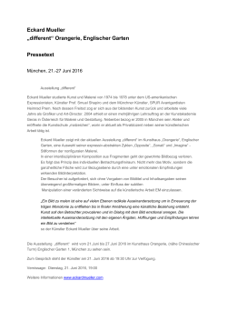 Eckard Mueller &bdquo;different&ldquo; Orangerie, Englischer Garten Pressetext