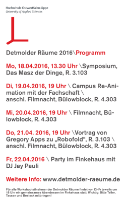 DR Wochen&uuml;bersicht 2016.indd - HS-OWL