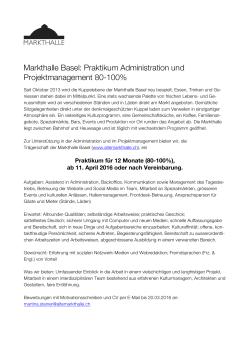 Markthalle Basel: Praktikum Administration und Projektmanagement