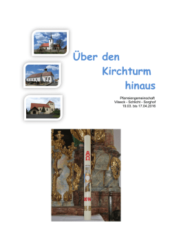 Pfarrbrief vom 21. März bis 17. April 2016