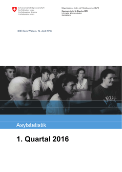 Kommentierte Asylstatistik 1. Quartal 2016