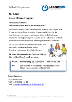 Handzettel: "Mein Kind in der Wohngruppe"