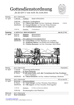 Gottesdienstordnung - Gemeinde Saalbach