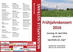 Frühjahrskonzert 2016 - Musikkapelle Sistrans