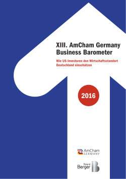 XIII. AmCham Germany Business Barometer 2016