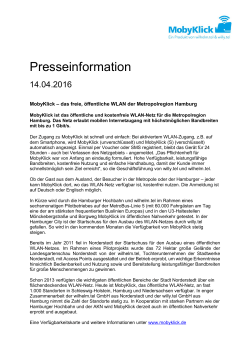 Presseinformation - willy.tel Mein Hamburg. Mein Netz.
