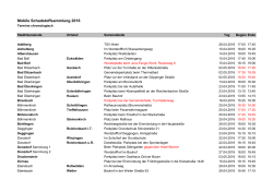 Terminübersicht Problemmüllsammlung 2016