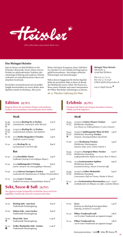 aktuelle Preisliste Weingut Heissler