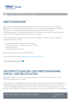 inbetriebnahme unterstützung bei der inbetriebnahme