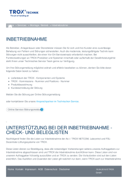 inbetriebnahme unterst&uuml;tzung bei der inbetriebnahme