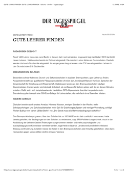 GUTE LEHRER FINDEN: GUTE LEHRER FINDEN - Schule