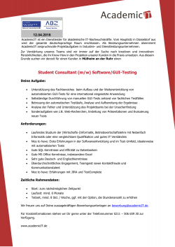 Student Consultant (m/w) Software/GUI