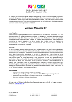 Account Manager ICT - Zubler & Partner AG