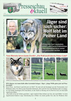 Presseschau ktuell - Jägerschaft Peine