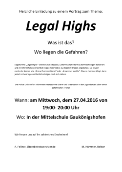 Vortrag “Legal Highs” - Mittelschule Gaukönigshofen