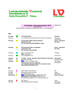 Vorläufiger Jahresterminplan 2016 - LVN