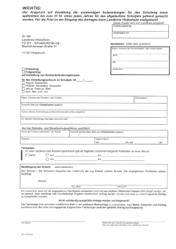Antrag Fahrgelderstattung