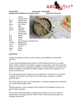 Eingemachtes Kalbfleisch mit jungen Erbsen