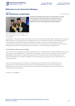 480 Absolventen verabschiedet - an der Hochschule Offenburg