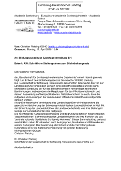 Schleswig-Holsteinischer Landtag Umdruck 18/5903