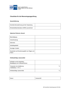 Checkliste für die Wareneingangsprüfung