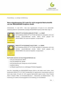 Neue migrationsarme UV-Lacke für nicht