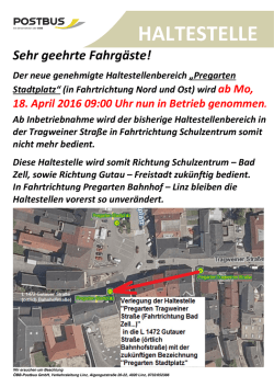 Info Inbetriebnahme neuer Haltestellenbereich Pregarten Stadtplatz