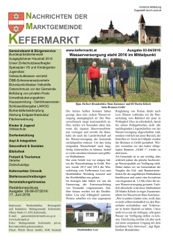 kefermarkt - Bürgermeister Zeitung