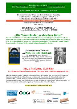 Die Wurzeln der arabischen Krise - &Ouml;sterreichische Akademie der