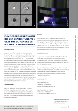 pump-probe-mikroskopie bei der bearbeitung von glas mit ultrakurz