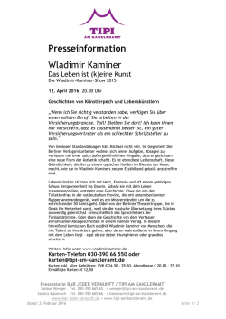 PM Wladimir Kaminer - Tipi am Kanzleramt