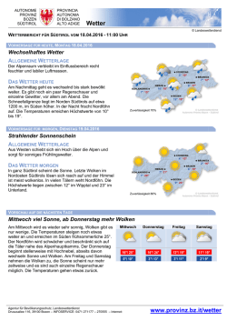 Wetter - Autonome Provinz Bozen