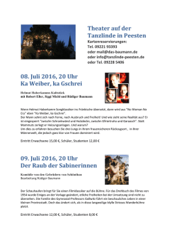 Theater auf der Tanzlinde in Peesten 08. Juli 2016, 20 Uhr Ka