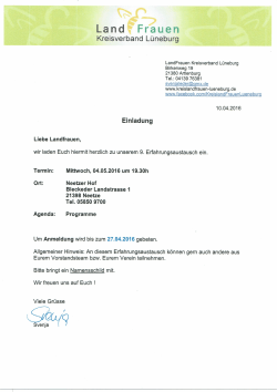 Einladung - LandFrauen L&uuml;neburg