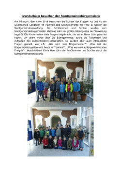 Besuch Klasse4 2016 - Samtgemeinde Lengerich