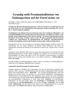 Grundig stellt Premiumkollektion von Einbauger&auml;ten auf