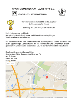 Liebe Läuferinnen und Läufer, hiermit möchte ich Euch heute recht