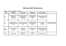 Menüplan Mensa