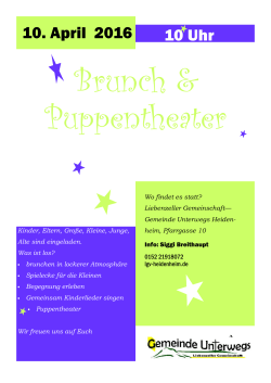 Flyer 2016 April Brunch & Puppentheater